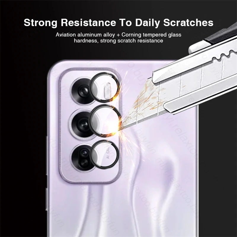 Reno12pro 5G Case Matel Ring + 9D Tempered Glass Camera Protector For Oppo Reno12 Pro Reno 12 5G CPH2625,CPH2629 6.7