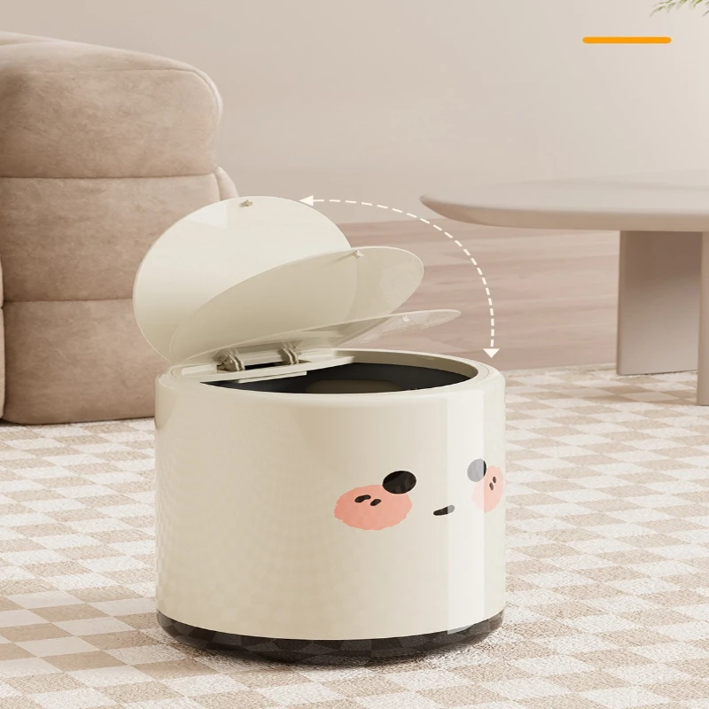 

Living Room Plastic Waste Bins High-end and Cute Style Large-capacity Household Waste Bins with Press-open Lid Home Basurero JTW