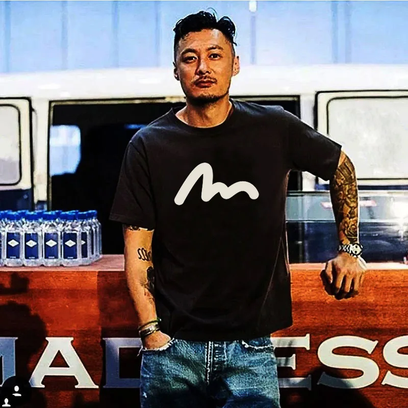 

Футболка свободного кроя из чистого хлопка с коротким рукавом и круглым вырезом для мужчин и женщин, летняя, дышащая, повседневная, модная, брендовая