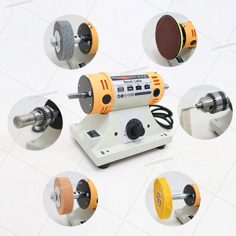 

220v Adjustable Speed Polishing Machine Multi-Function Bench Lathe Polisher Grinder For Jewelry Making Woodworking Manual DIY