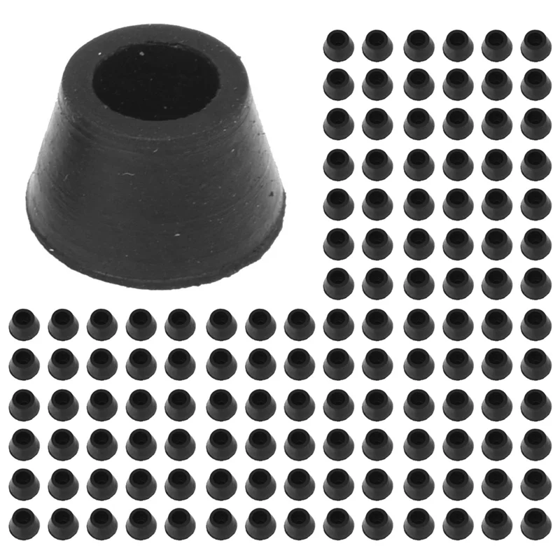 A67K-200PCS ฝาครอบขาเฟอร์นิเจอร์ยางสีดำสำหรับเก้าอี้ โซฟา โต๊ะ ขนาดเส้นผ่านศูนย์กลาง 16 มม.