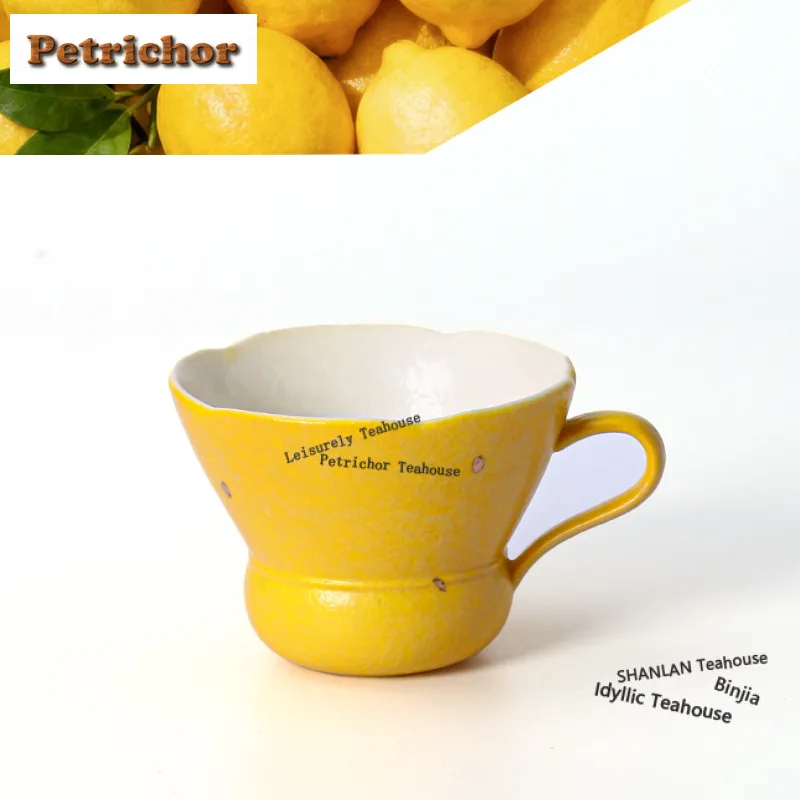 100ml Gold Sprinkled Lemon Yellow Gourd Teacup Vintage Tea Bowl Set Of Cups Tea-tasting Meditation Cup Jianzhan Master Cups Cha