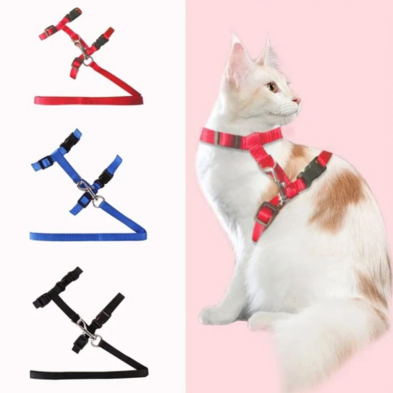 Cat Collar Harness Leash Adjustable Nylon Kitten Halter Collar Pet Traction Puppy Dog Cat Product Pet Harness Belt