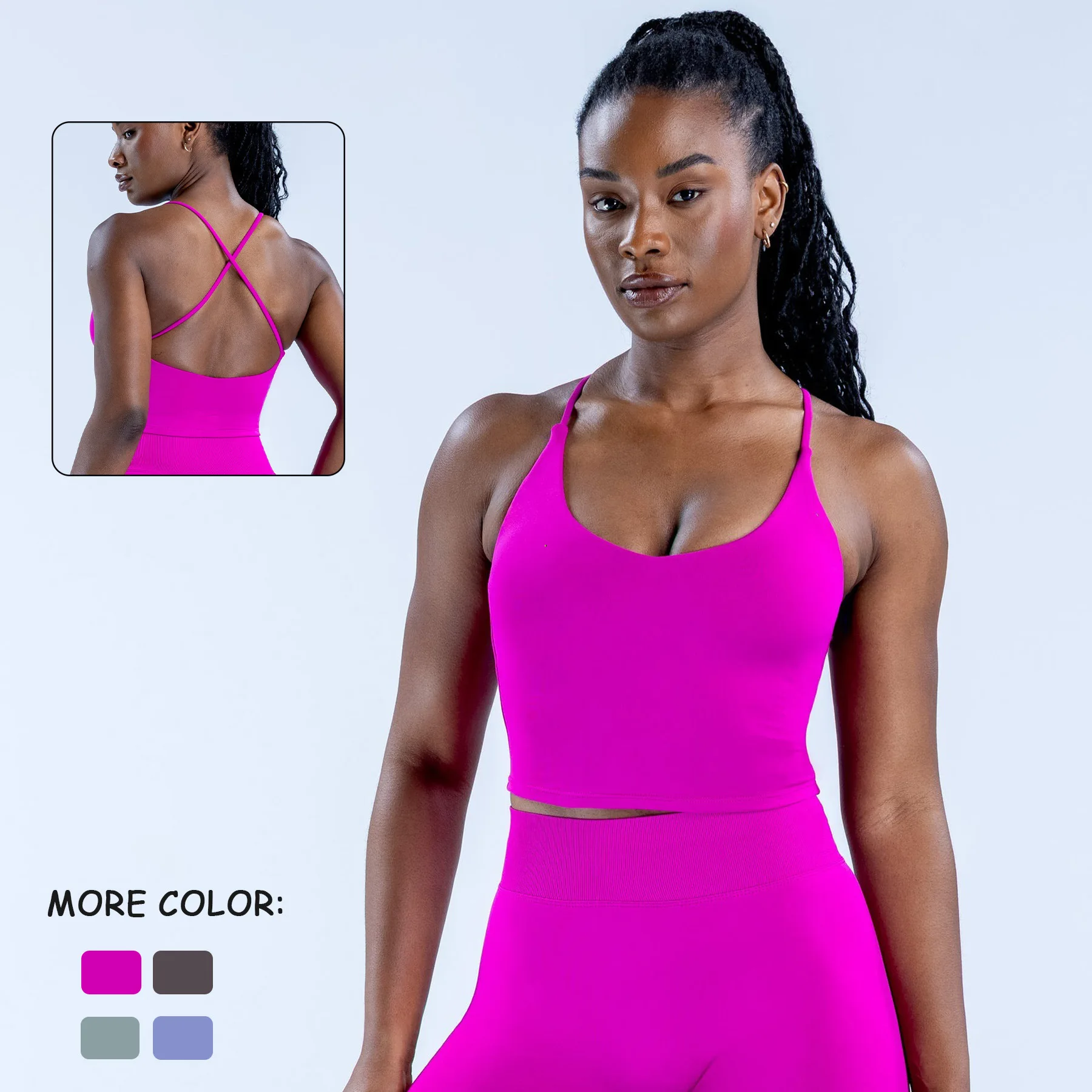 

Seamless Women Sports Bra Pads Gym Fitness ‌3/4 Workout Shorts Matte Nylon Knit Yoga Sets High-Elastic Breathable Tracksuits L