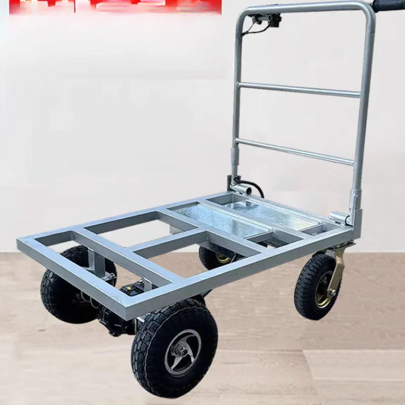 Electric trolley, flat truck, pneumatic tire, tile yellow sand foldable feeding push