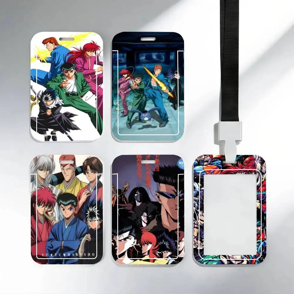 Porta Tarjetas de Identificación de Anime YuYu Hakusho con Correa para el Cuello, Colgante, Porta Credenciales, Lanyard, Llavero, Porta Tarjetas de Trabajo