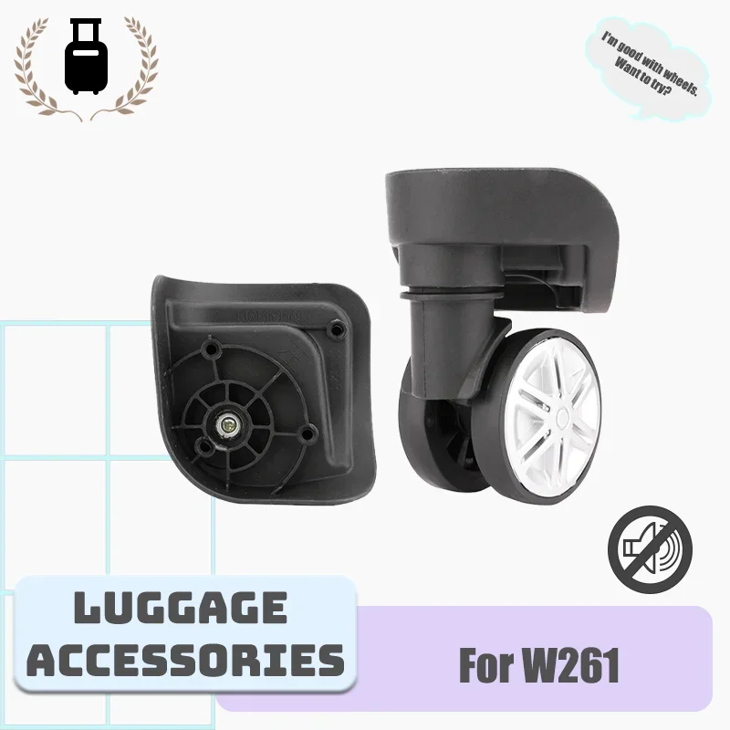

For W261 Luggage Wheel Repair Kit 360°Swivel Wheels Silent Rotation Wear-Resistant Rubber Replacement Parts