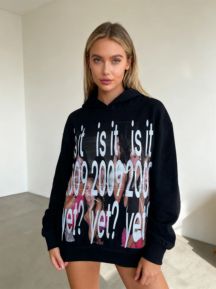 

Women's Fall/Winter Fashion Essentials Gothic Harajuku-inspired Instagram Style Unique Print Sweatshirts Streetwear Trends Y2K