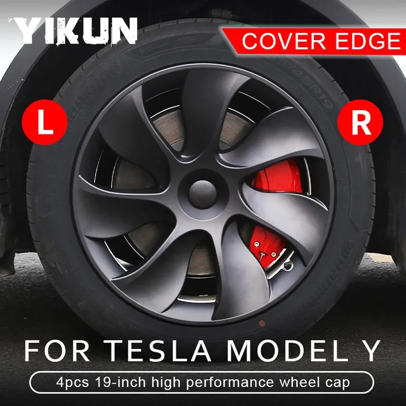 

4PCS Hub Cap Performance Replacement Wheel Cap Automobile Hubcap Full Rim Cover Accessories for Tesla Model Y 19-Inch 2018-2024