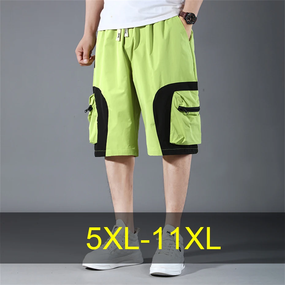 

Summer Cargo Shorts Men 11XL Plus Size Shorts Fashion Causal Short Pants Male Elastic Waist Bottom Big Size 11XL