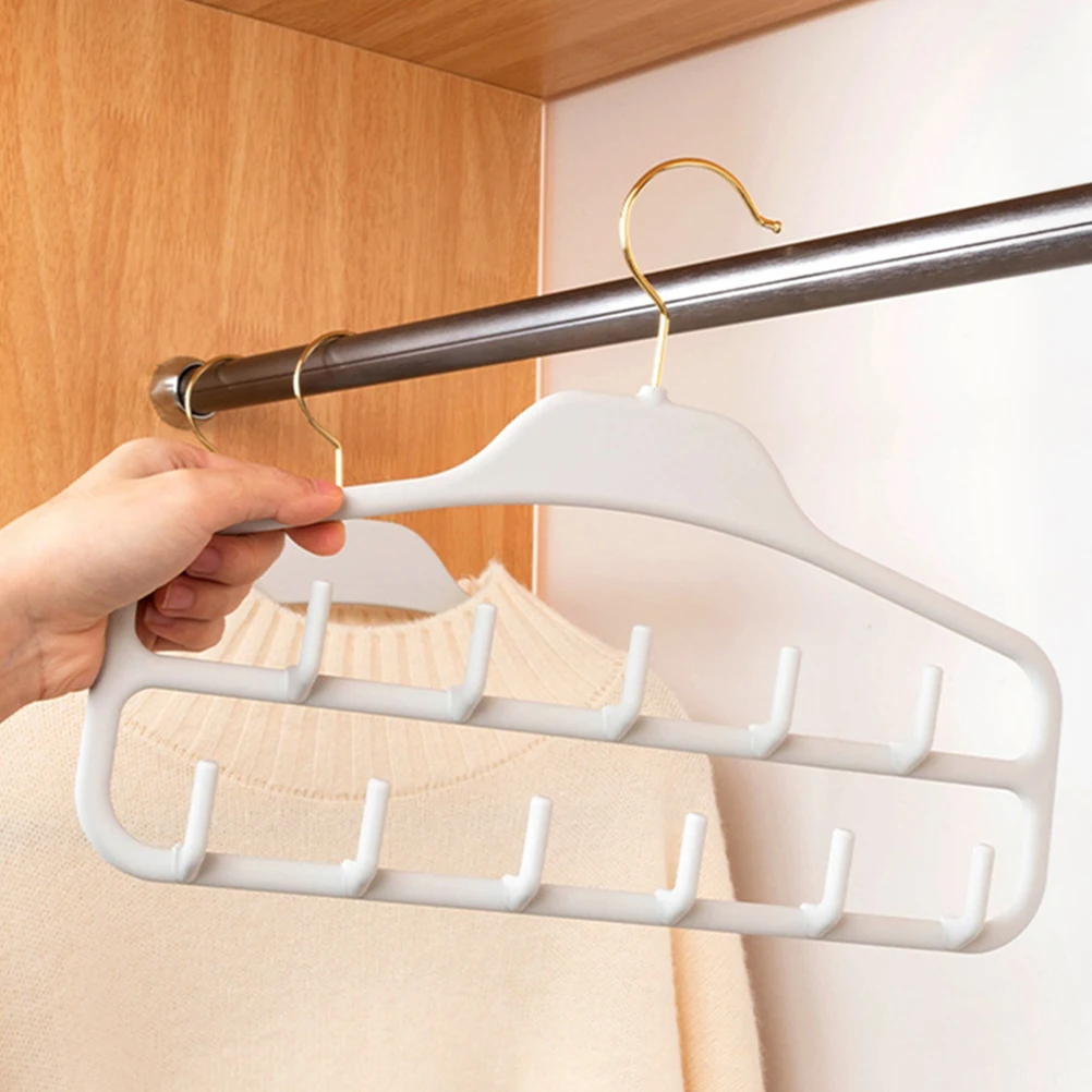 

2Pcs Closet Belt Hanger Multi-Slot Scarf and Tie Organizer Strong Bearing Storage Rack for Belts Hats Lightweight Efficient