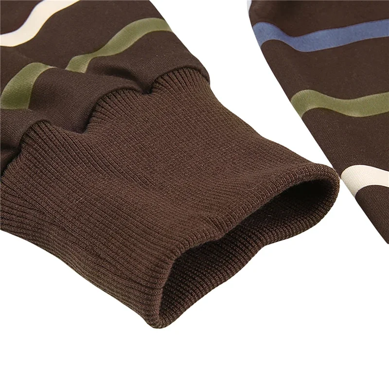 Aesthetic Sweatshirt Striped Long Sleeve Tops with Pockets Hoodie for Women Grunge Emo y2k Clothes Streetwear