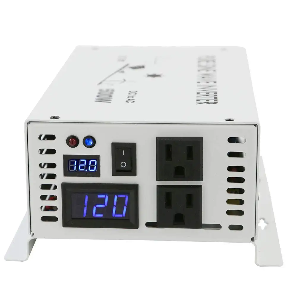 800W Household Portable Pure Sine Wave Inverter Solar Panel Backup Battery 12/24/48V DC to 110V 120V 220V 230V 240V AC Converter