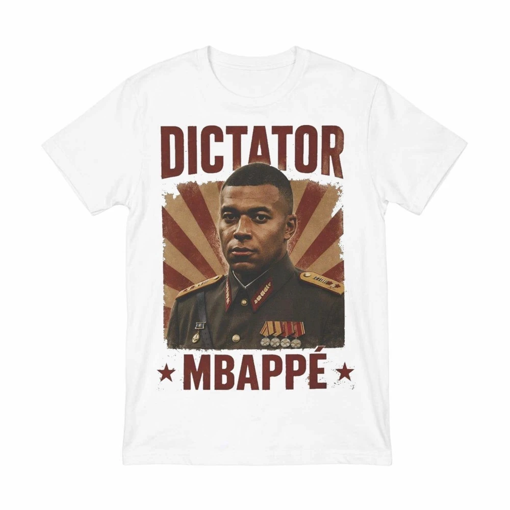 T-shirt Décontracté Y2K Oversize en Coton pour Homme et Femme, Motif Meme Dictateur Mbappé, pour Fan de Football 2026, Streetwear Amusant