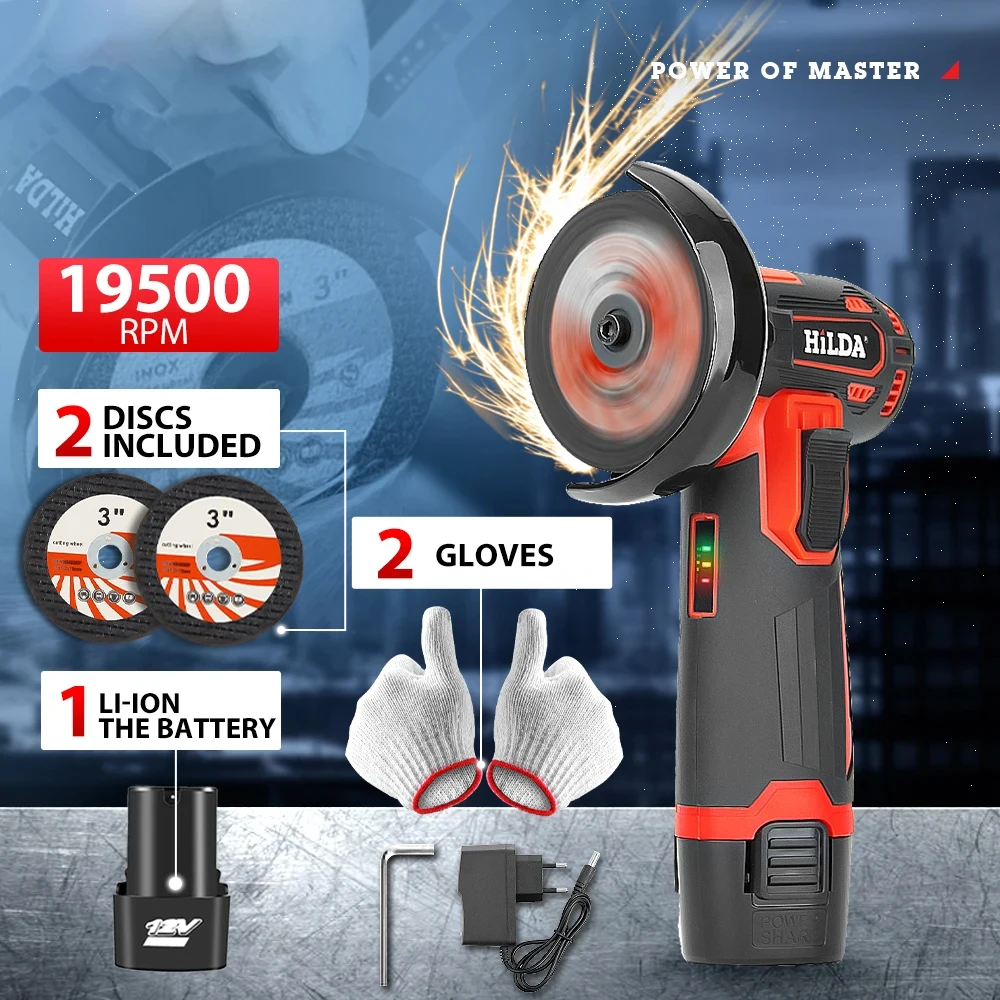 

3 Inch Mini Angle Grinder Handled Multifunctional Cordless Cutting Polishing Rechargeable Electric Tool For DIY Projects