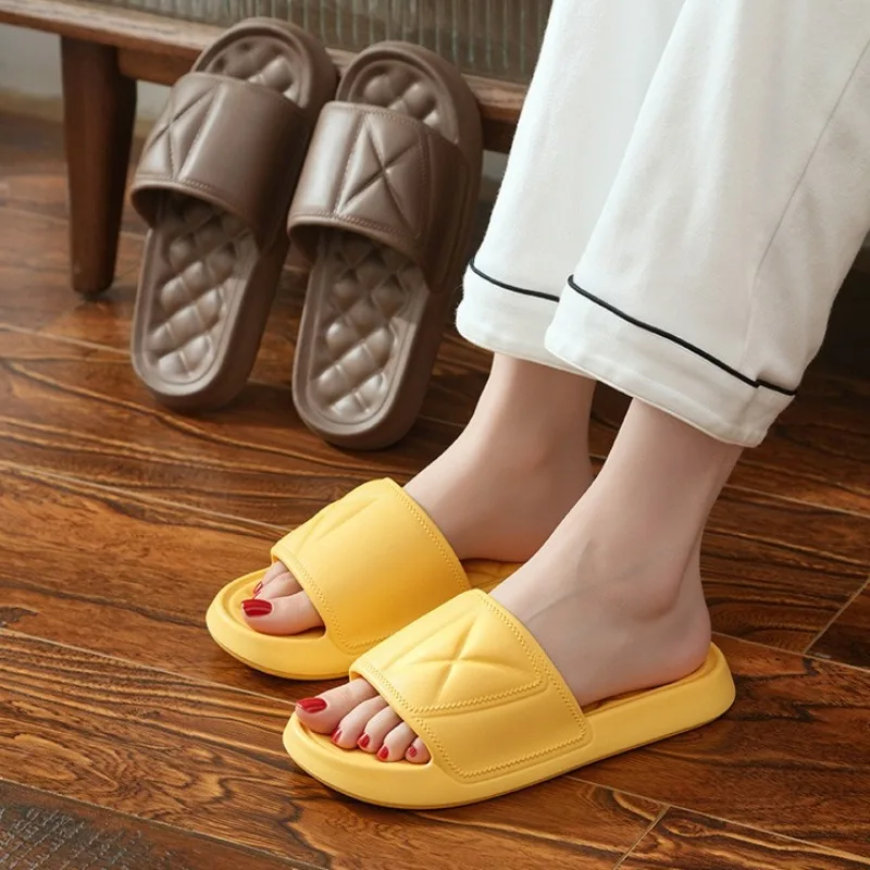 Women Thick Platform Slippers Non-slip EVA Cloud Slides Home Bathroom Soft Sole Indoor Sandals Summer Couple Anti-slip Man Shoes