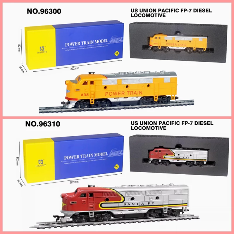 HO Scale HF 1:87 Union Pacific FP-7 Diesel Locomotive Train Model With Power Adult Collection Static Display Toys
