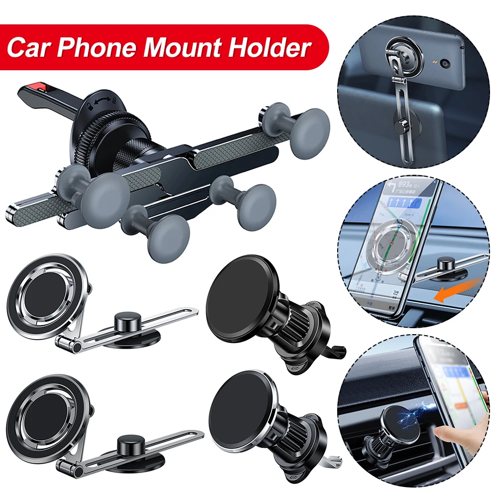 Car Phone Holder For Samsung Galaxy Z Fold 5/iPhone/iPad Gravity Air Vent Car Mount Telescopic Large Screen Folded Phone Mout