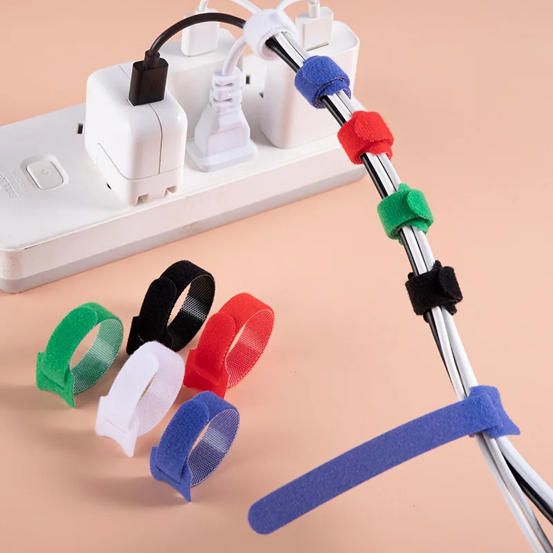 Free Cut Nylon Cable Management Straps Reusable Cord Bundler Desktop Data Wire Storage Organizer Gadget