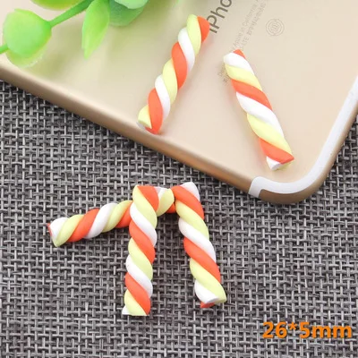 10 stücke Kawaii Spirale Marshmallow Süßigkeiten Polymer Clay Cabochon Flatback Für DIY Telefon Dekoration – Detail 27
