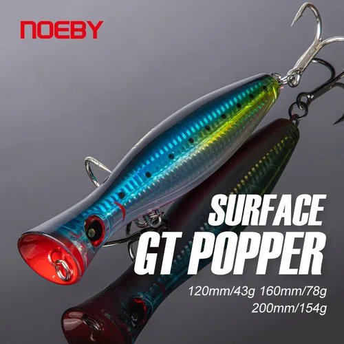 Señuelos de pesca Noeby-Big Game Popper, cebo duro Artificial para pesca en agua salada GT, Wobbler Topwater, 12cm,43g,16cm,78g,20cm,155g