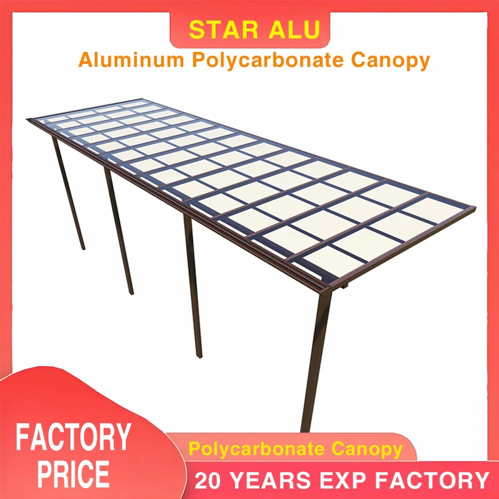 Polycarbonate Canopy Balcony Awning Patio Covering Factory Supply Waterproof Outdoor Aluminum Latest Design polycarbonat Canopy