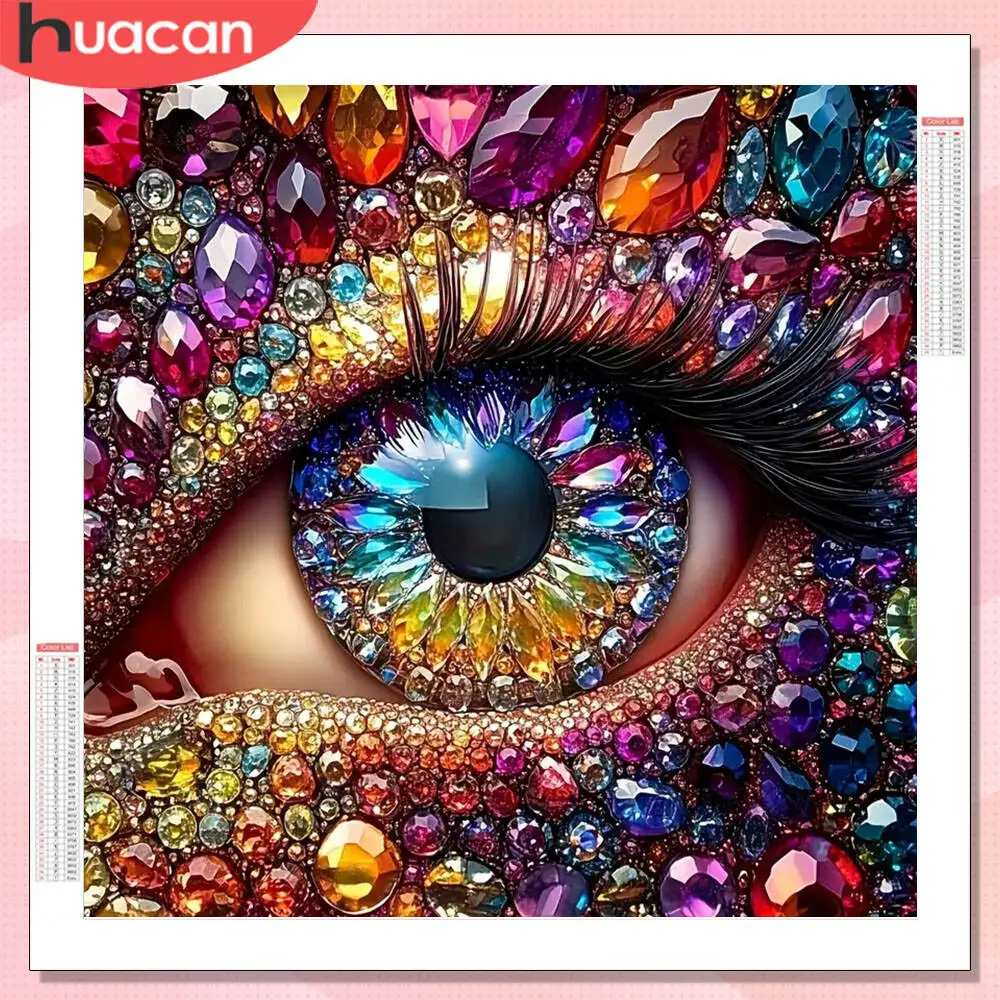 HUACAN Diamant Malerei Auge Porträt Volle Runde Bohrer Dekoration Für Home Mosaik Stickerei Bilder Von Strass