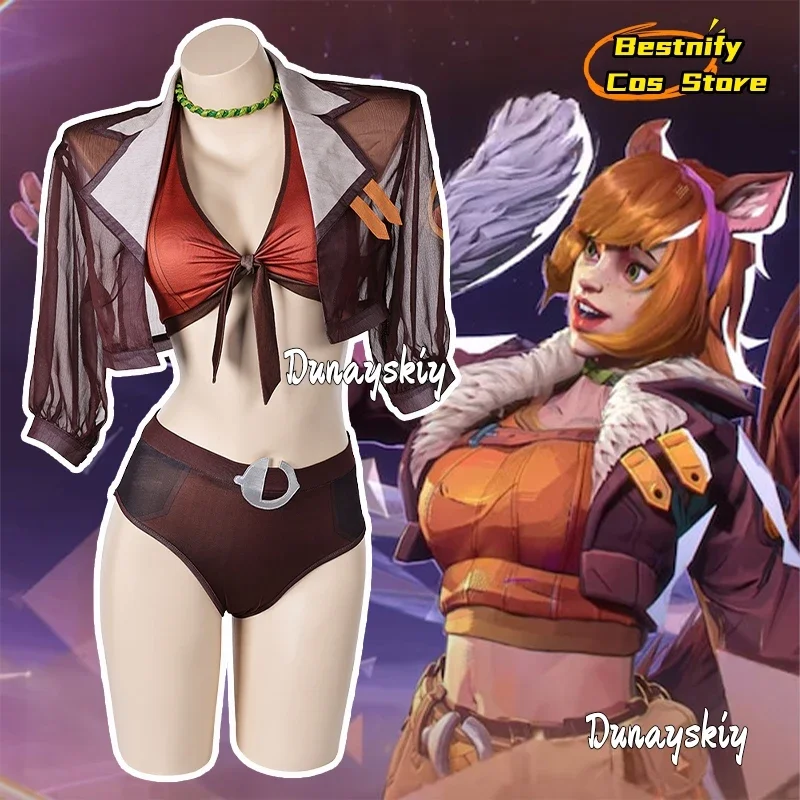 

CosplayGame Rivals Doreen Cosplay Swimsuit Costume Women Bikini Halter Strap Swimwear Summer Women's Costumes Beach party Anime