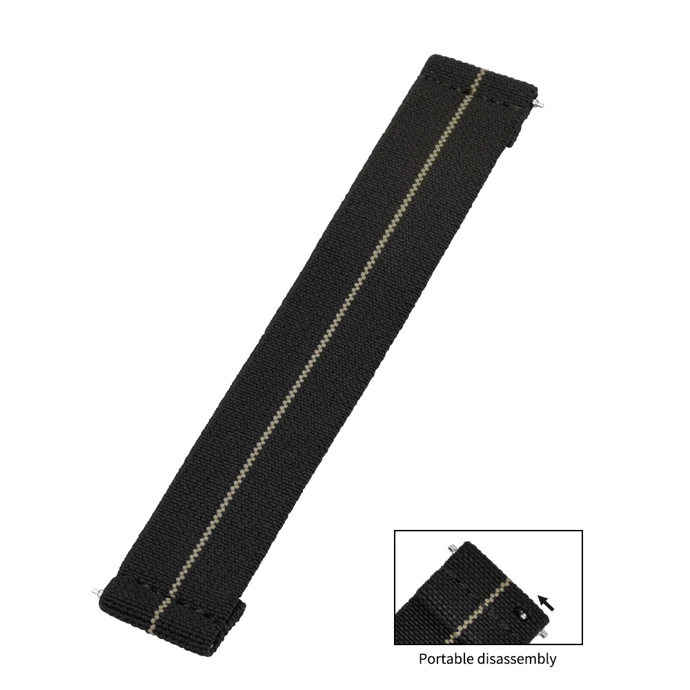 Hochwertige Fallschirm-Uhrenarmbänder aus elastischem Nylon mit Schnellverschluss, 18/19/20/21/22 mm, Uhrenarmbänder, Smartwatch-Stoff, Unisex-Armbänder