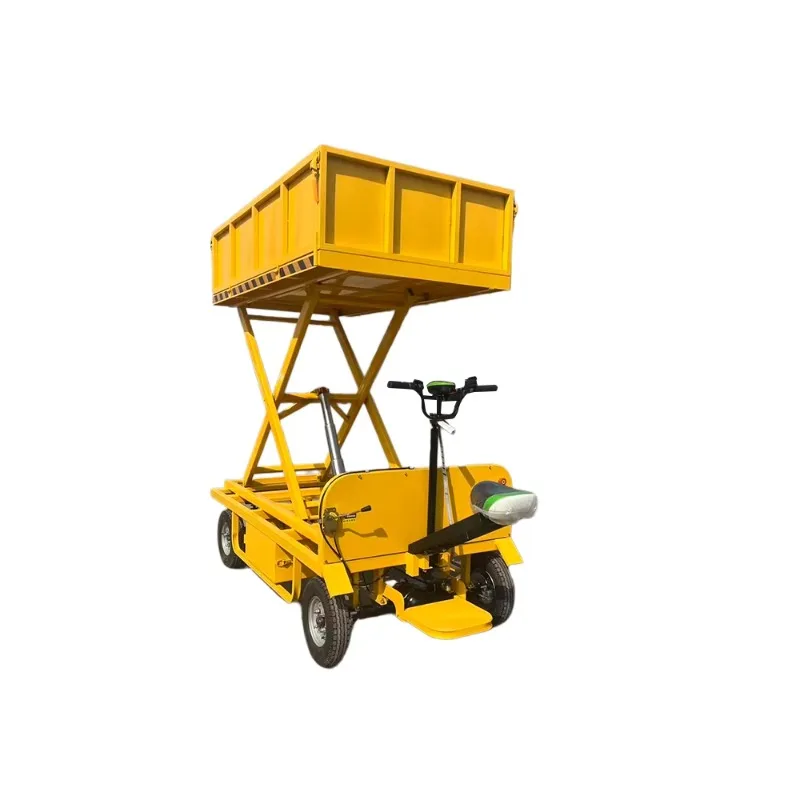 Lifting Cart Factory Four-wheel Electric Flatbed Truck Trolley Carts