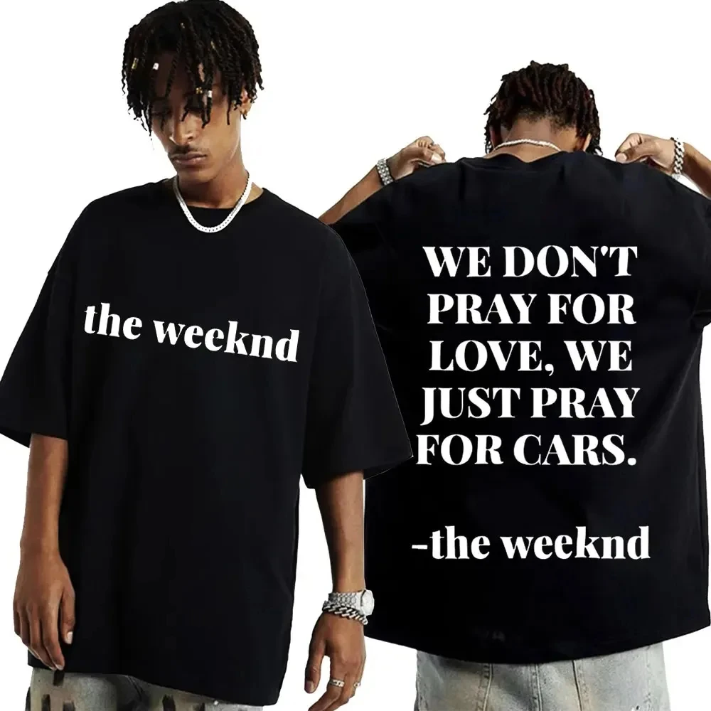 The Weeknd After Hours Dusk Till Dawn Starboy Lyrics Unisex Merch T-shirt Fashion Vintage Style Couples T Shirt Men's Streetwear