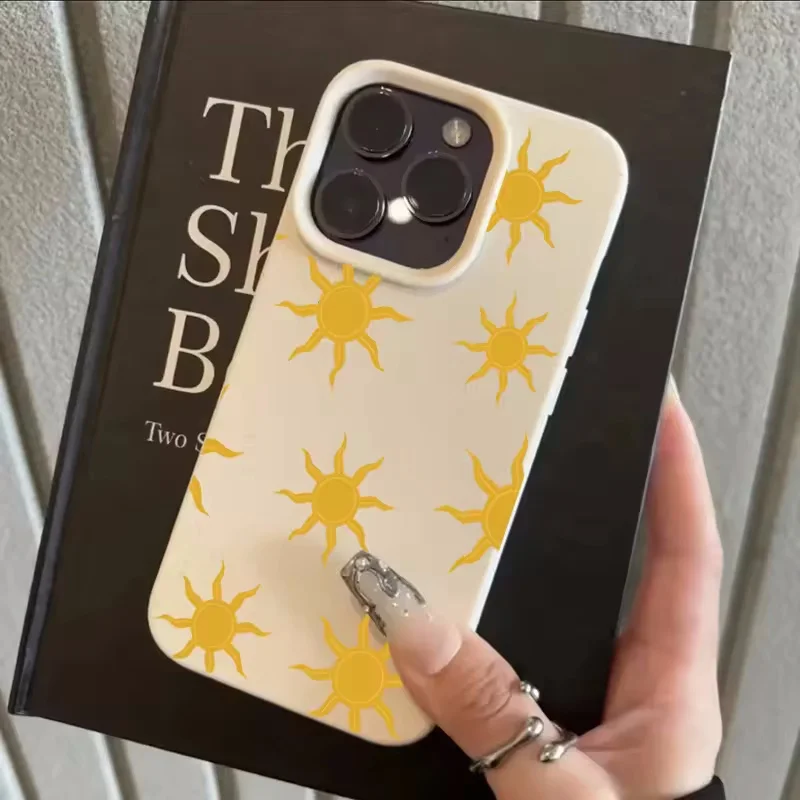 Sun Pattern Lichee Phone Case For iPhone 17 Pro 16 15 14 13 12 11 Pro Max for iphone Air 16 Plus Shockproof Soft Cover