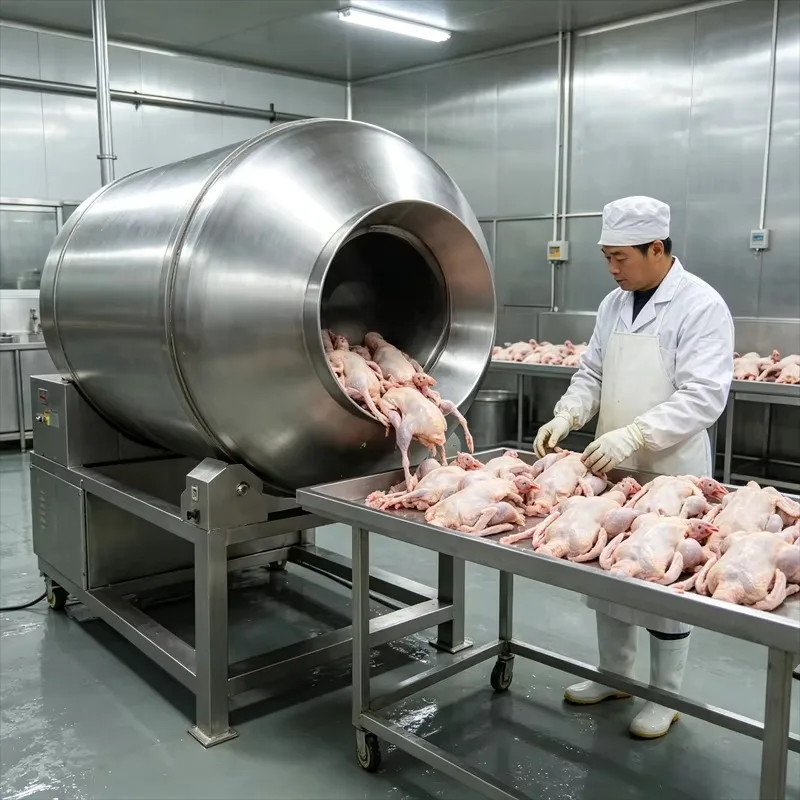 Whole Machine Warranty Meat Massage Tumbler for Pet Snack Chicken Jerky Low-Temperature Tumbling Customized