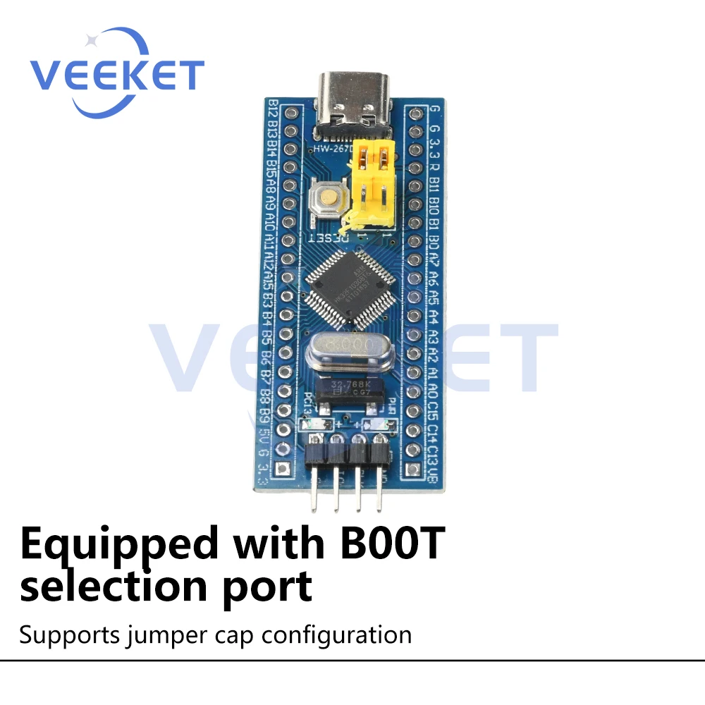 Placa de desenvolvimento stm32f103c8t6, placa núcleo de aprendizagem mcu programável para comunicação usb tipo-c interface