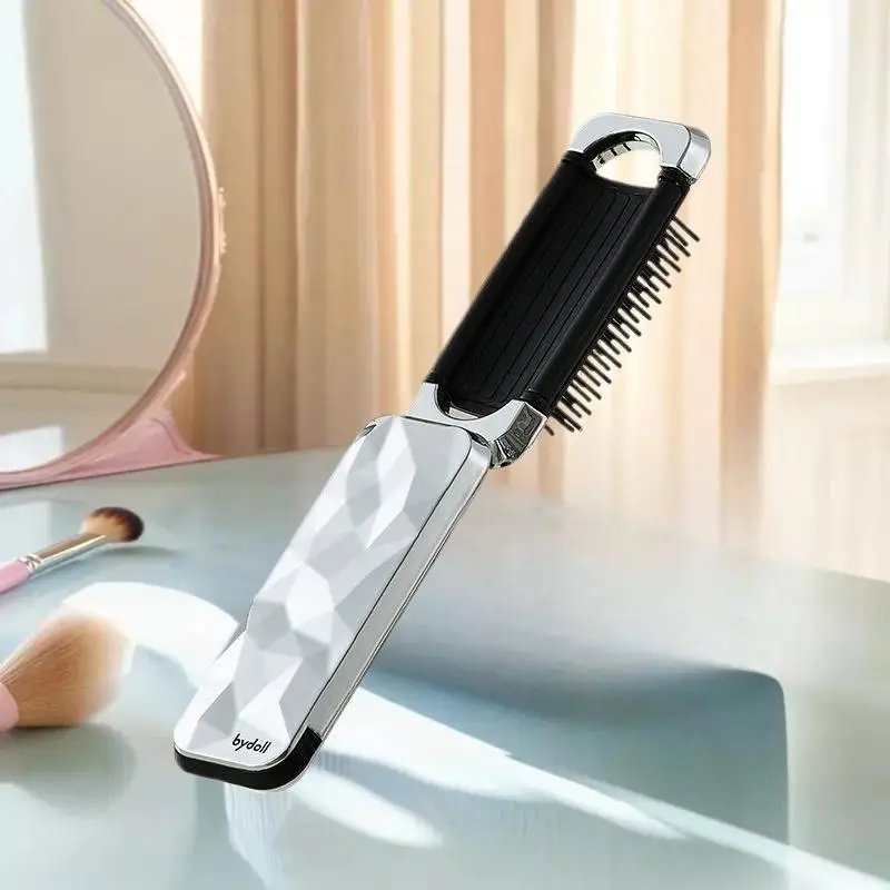 Air Cushion Scalp Massage Comb 2 In 1 Mini Hair Brush Folding Massage Comb Head Massage Anti-Static Portable Hair Combs Mirror