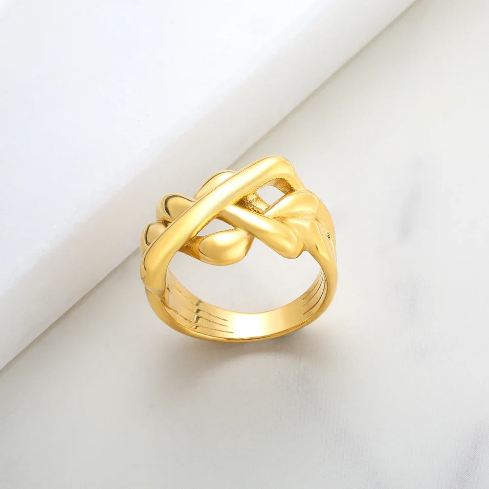 

JINHUI 316L Stainless Steel Rings for Women Gold-Color Finger Ring Jewelry Gifts