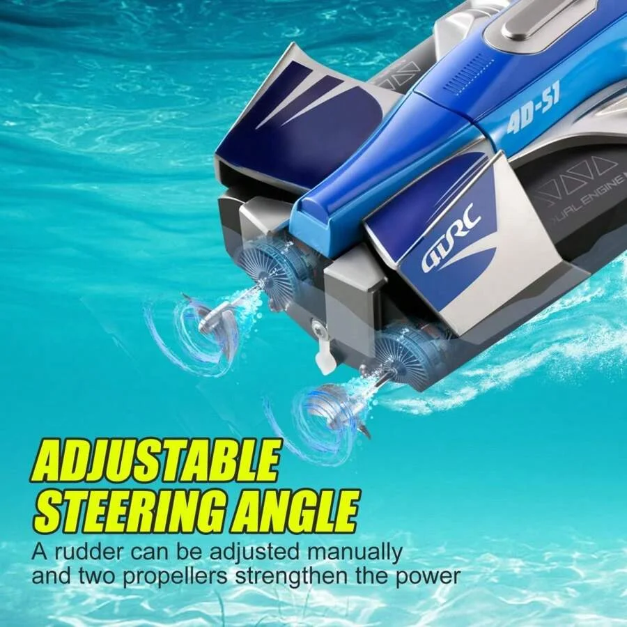 S1 RC Barca Barca telecomandata 2.4GHz Nave da corsa Estate Acqua Velocità Barca Piscine e Laghi Giocattoli Regali per bambini Adulti