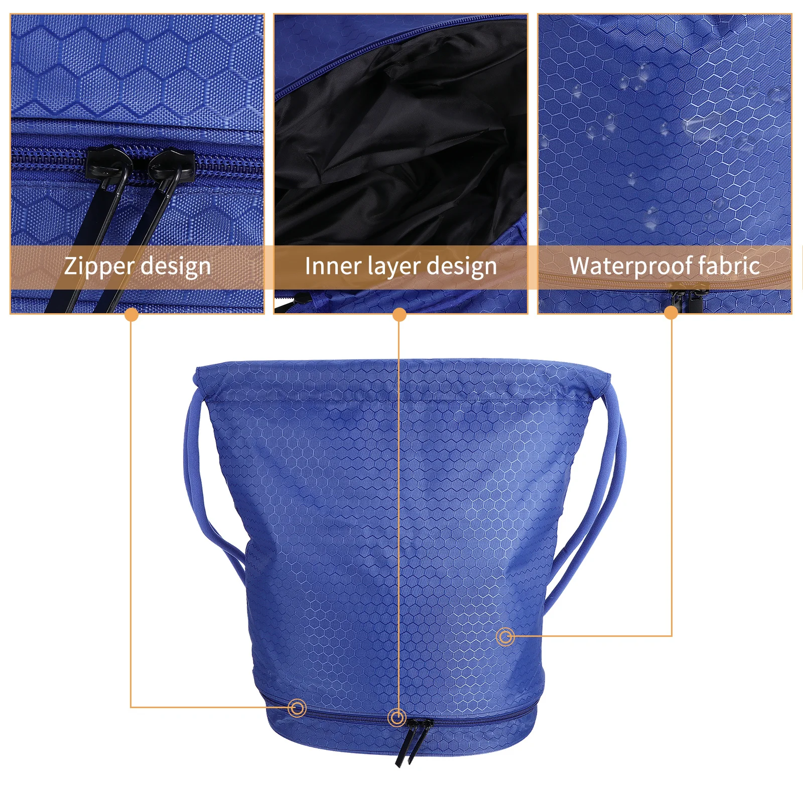 1Pcs Swimming Backpack Waterproof Dry Wet Separated Drawstring Bag Large Capacity Lightweight Multipurpose Pack Sack for Sports