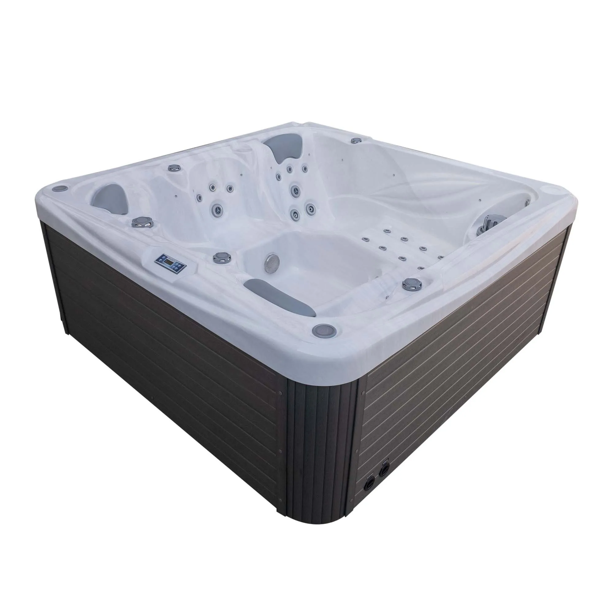5 Person Hot Tub, 2200mm/86.6in Acrylic Outdoor Spa Tub, Freestanding Whirlpool, Balboa Hydro Spa, Luxury Square Massage