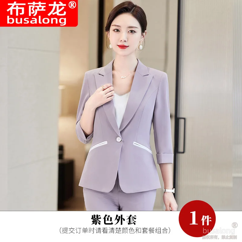 2023 Summer Half Sleeve Ol Business Wear Women\'s Suits Suit Pants Business Formal Wear Graceful Fashionable Set Overalls