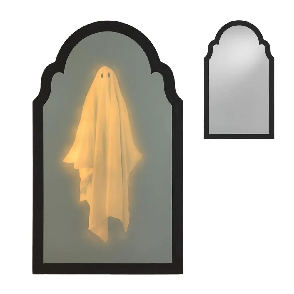 USB Halloween Hologram Ghost Mirror, Spooky Scary Ghosts for Halloween Decor Indoor, Halloween Room Decor