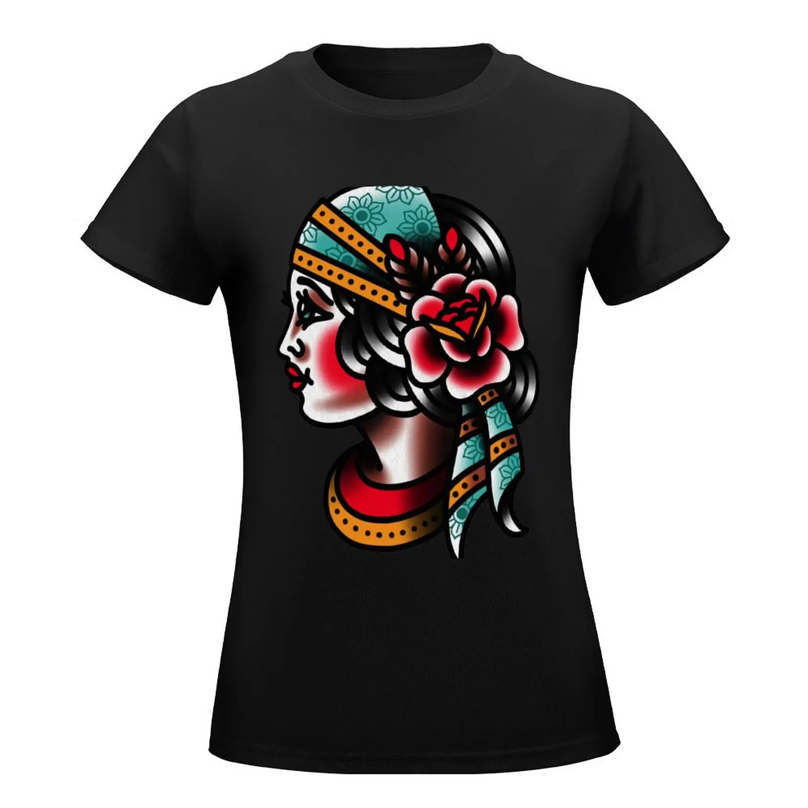 Traditional Gypsy Tattoo Piece T-Shirt summer tops Female clothing Womens graphic t shirts