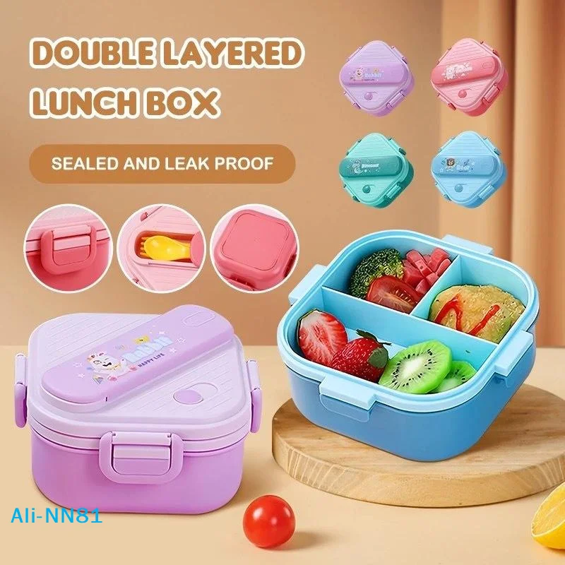 【N】Cute Cartoon Kids Bento Lun - Kids.Outdoor Utensils 评论和价格