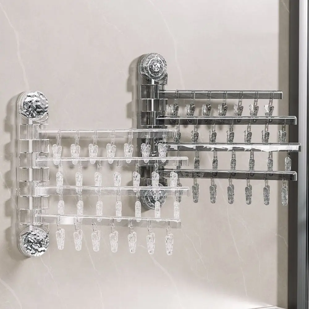 

Складная вешалка для белья с зажимами, многофункциональная быстросохнущая вешалка на присоске с несколькими зажимами, Прочная вешалка с 14/28 зажимами