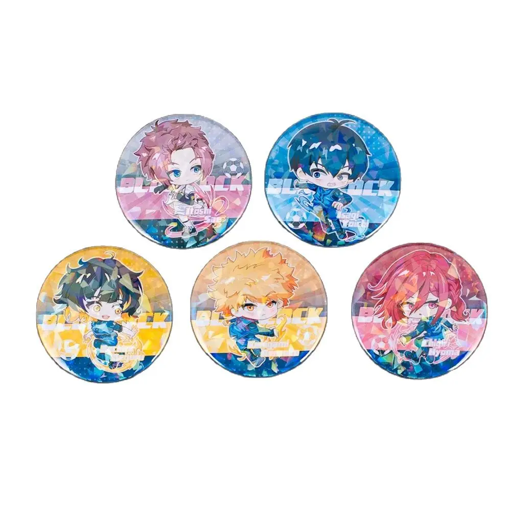 BLUE LOCK Anime Figures Itoshi Rin Bachira Meguru Cosplay Metal Badge Character Isagi Yoichi Decor Pins Fans Christmas Gift