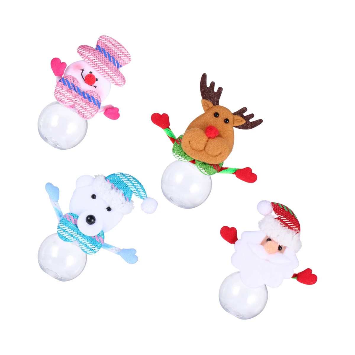 

4pcs Candy Jar Christmas Shaped Plastic Gift Box Transparent Storage Container Sweets Desktop Decoration Portable Practical