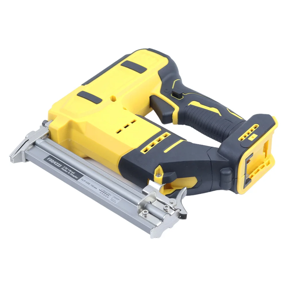F30G Brushless Electric Nail Gun Cordless Straight Stapler Tacker Portable Power Tool Compatible with Dewalt 20V Battery