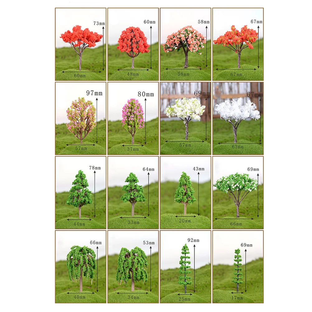 Artificial Mini Tree Decoration House Model Miniature Garden Landscaping Optional