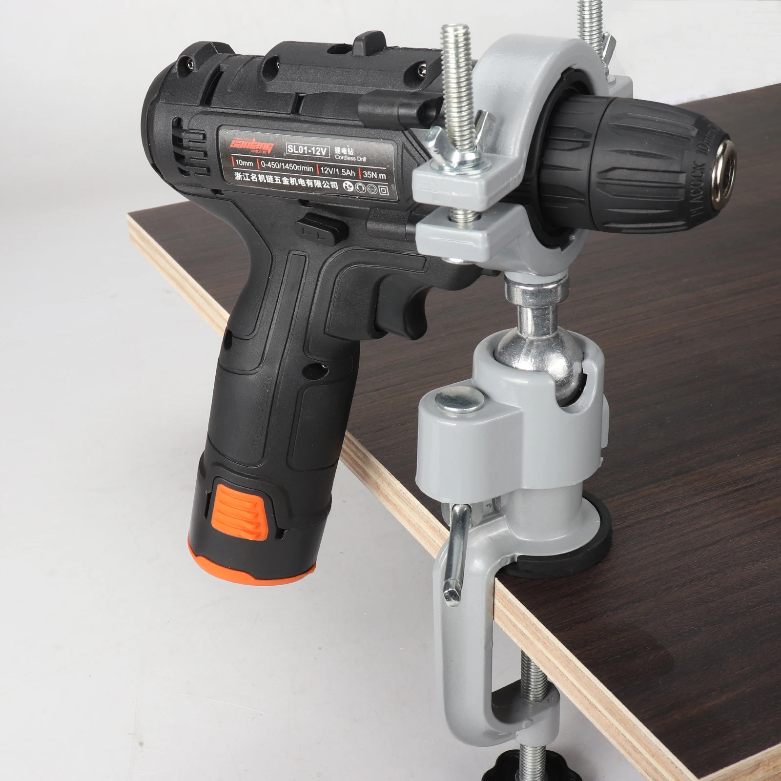 SI FANG 360 องศา Rotatable Table Vise Clamp-on เครื่องบดไฟฟ้า เจาะ ขายึดเครื่องมืออุปกรณ์เสริม Bench Clamp