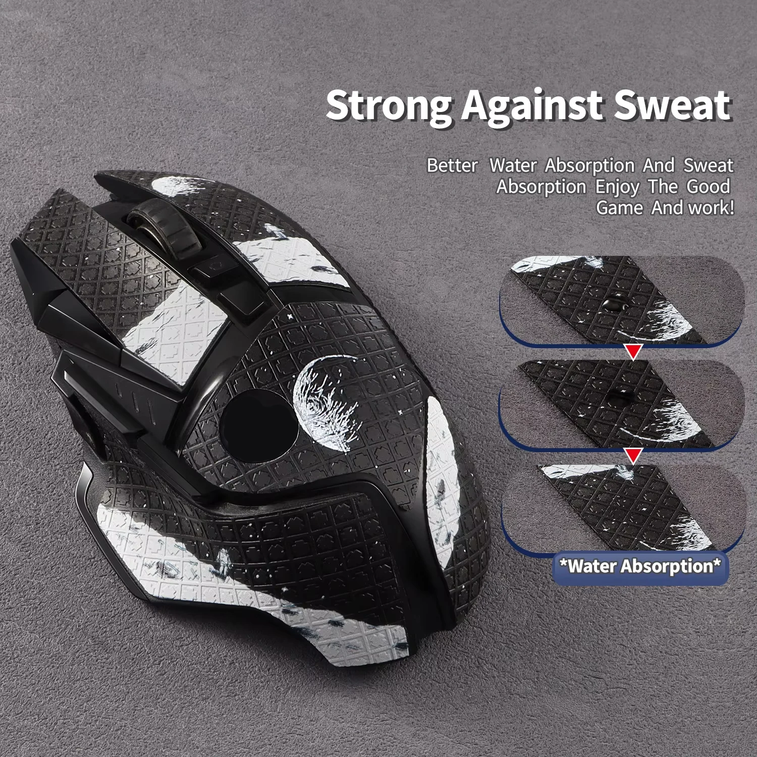 Mouse Grip Tape sticker for Logitech G502 Lightspeed / G502 HERO Mouse Anti Slip Skin Self-Adhesive,Pre-Cut,Sweat-Resistant